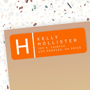 Orange Modern Return Address Label