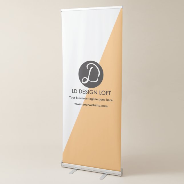 Orange Modern Simple Your Company logo here Retractable Banner (3/4)