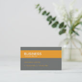 Orange Modern Stylish Classy Plain Simple Business Card (Standing Front)