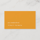 Orange Modern Stylish Classy Plain Simple Business Card (Back)