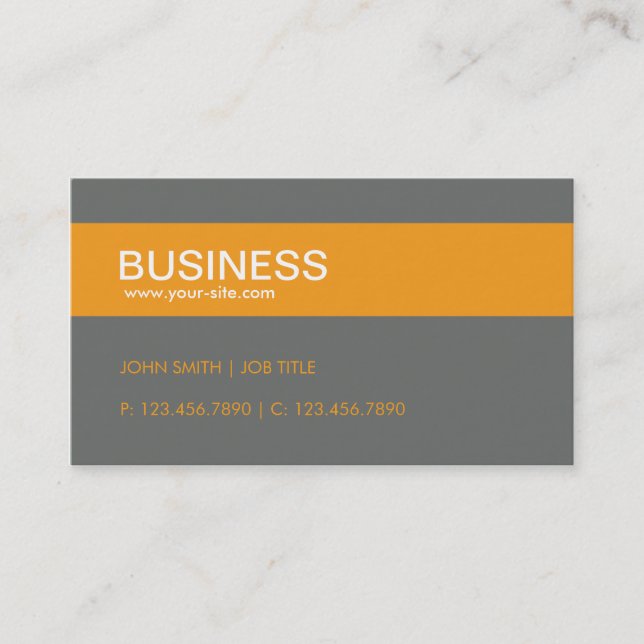 Orange Modern Stylish Classy Plain Simple Business Card (Front)
