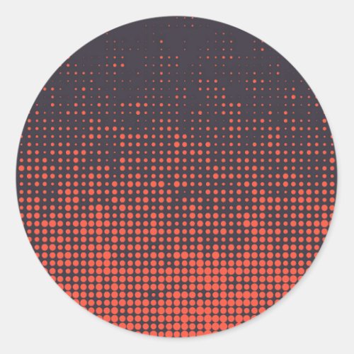 Orange modern urban halftone dots pattern design classic round sticker