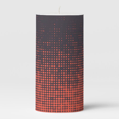 Orange modern urban halftone dots pattern design pillar candle