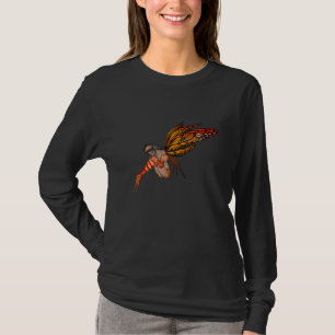 Orange Monarch Butterfly 3D Pixie - Fairy 2 T-Shirt
