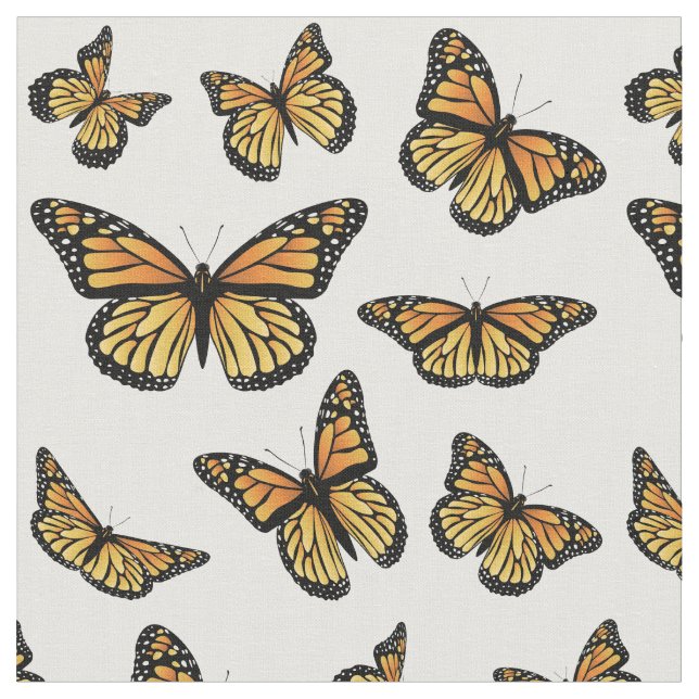 Orange Monarch Butterfly Fabric (Close Up)