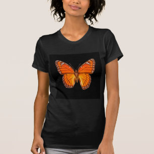 ORANGE MONARCH BUTTERFLY ON BLACK COLOR T-Shirt