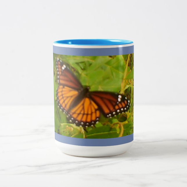 Orange Monarch Two-Tone Coffee Mug (Center)
