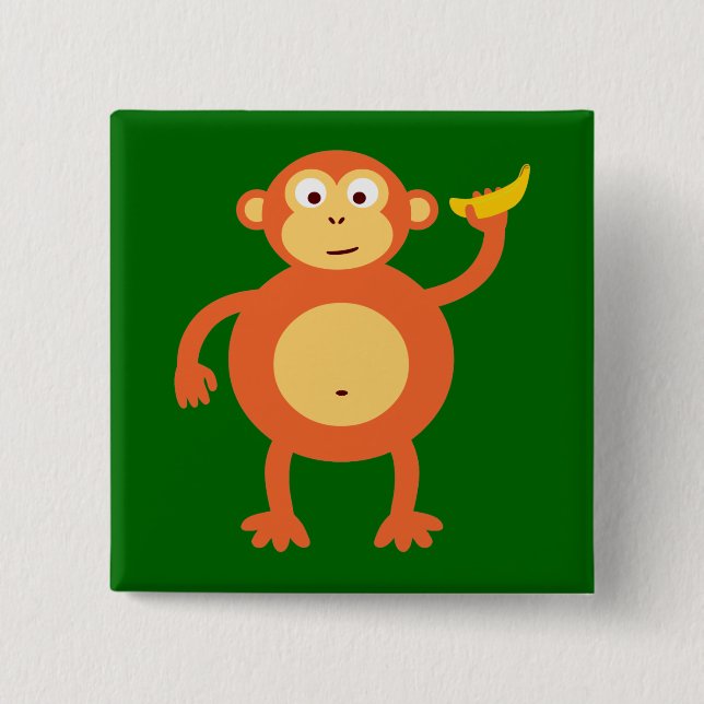 Orange Monkey Button (Front)