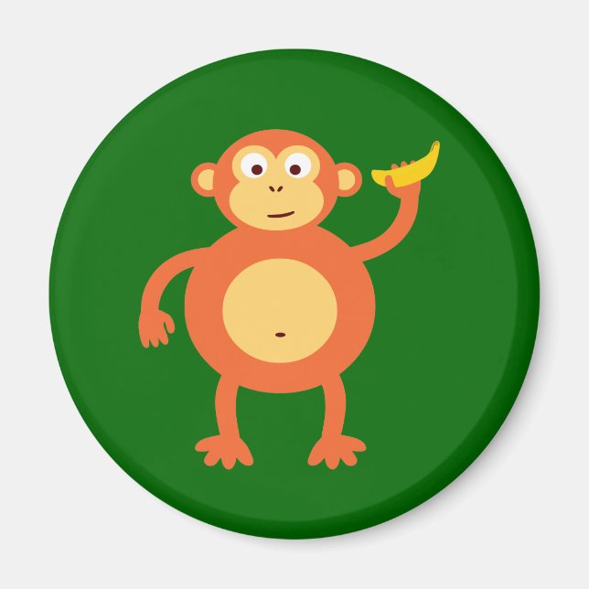 Orange Monkey Magnet (Front)