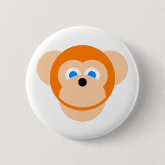 Orange monkey pinback button