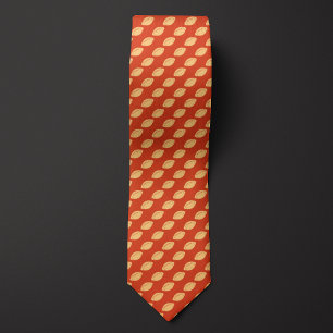 Orange Monochromatic Football Neck Tie