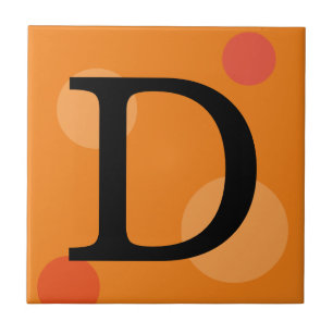 ORANGE MONOGRAM AND POLKA DOTS TILES
