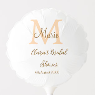 Orange monogram bridal shower add name modern simp balloon