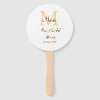 Orange monogram bridal shower add name modern simp