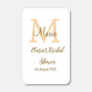 Orange monogram bridal shower add name modern simp matchboxes