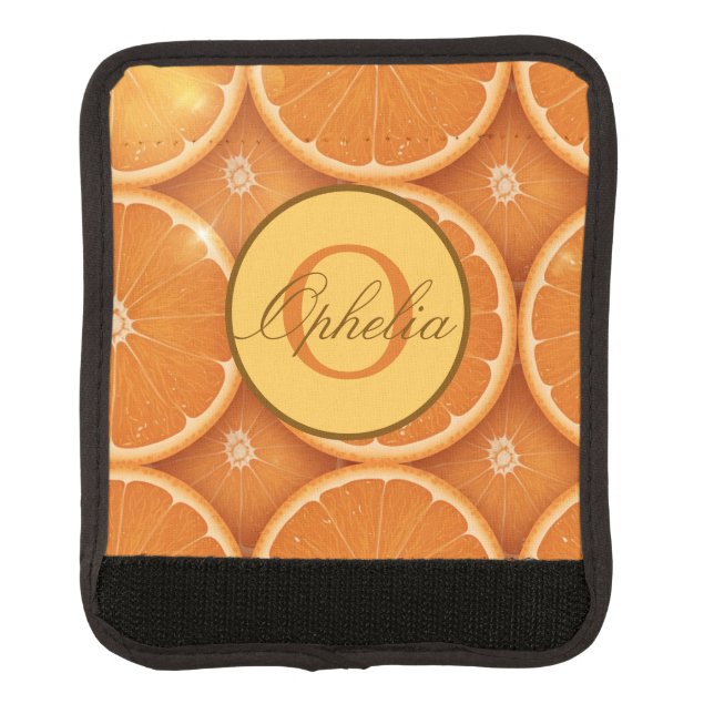 Orange Monogram Luggage Handle Wrap (Front)