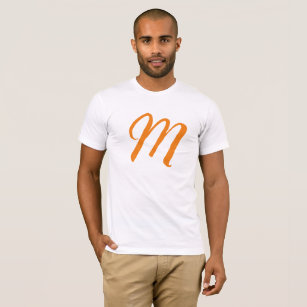 Plain White Embroidered Mens Monogram Template Embroidered T-Shirt | Zazzle