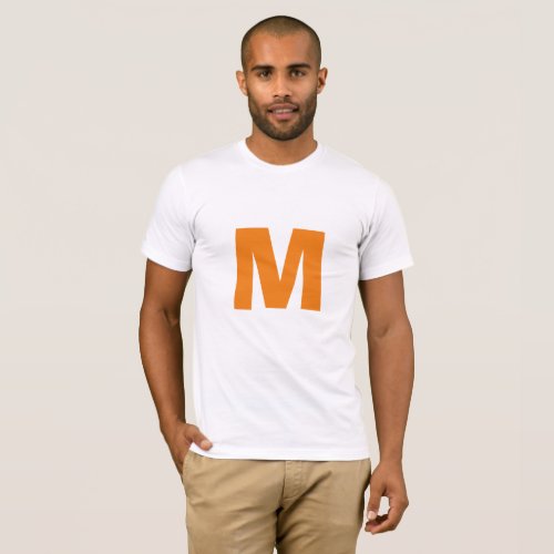 Orange Monogram Own Name Initial Replace Text T_Shirt