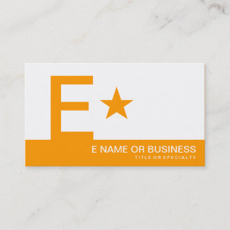 orange monogram star business card