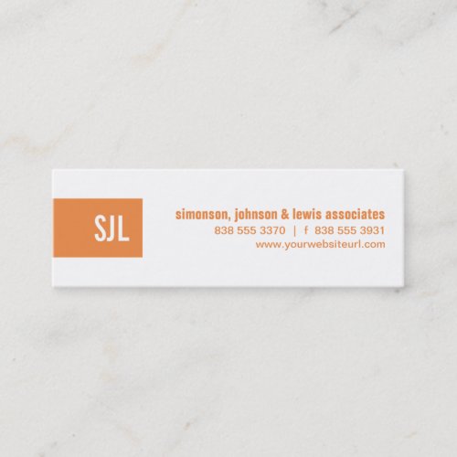 Orange Monogram Strip Business Card Template