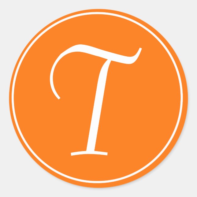 Orange Monogrammed Initial Envelope Seal (Front)