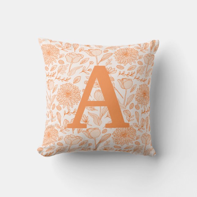 Orange monogrammed pillow (Front)