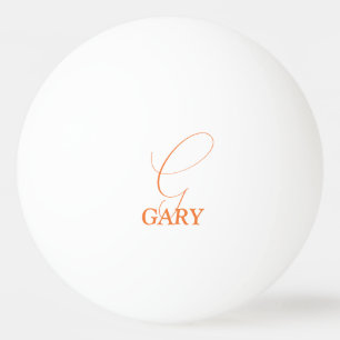 Orange Monogrammed Ping Pong Ball
