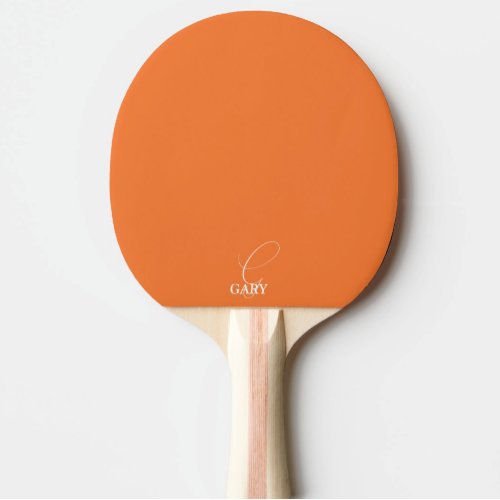 Orange Monogrammed Ping Pong Paddle