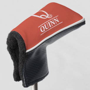 Orange Monogrammed Putter Head Cover