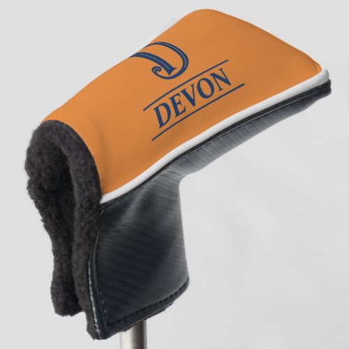 Orange Monogrammed Putter Head Cover