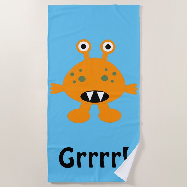 Orange Monster - Beach Towel (Front)