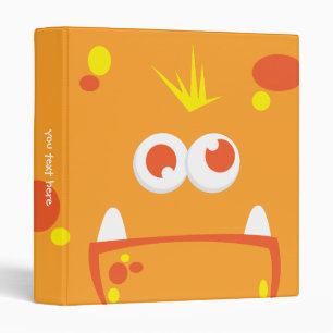 Orange Monster Face Binder