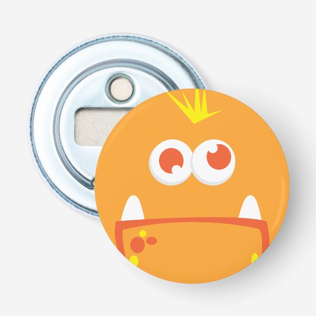 Orange Monster Face Bottle Opener (Front)
