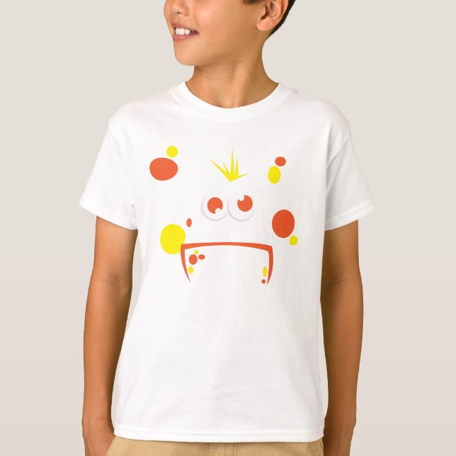 Orange Monster Face Clothing T-Shirt (Front)
