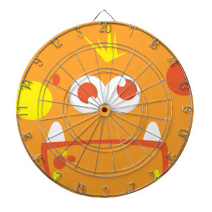 Orange Monster Face Dart Board