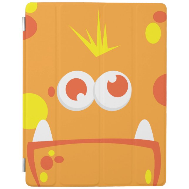 Orange Monster Face iPad Case (Front)