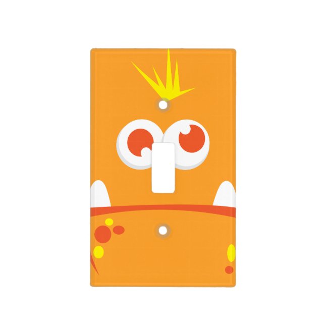 Orange Monster Face Light Switch Cover (Front)