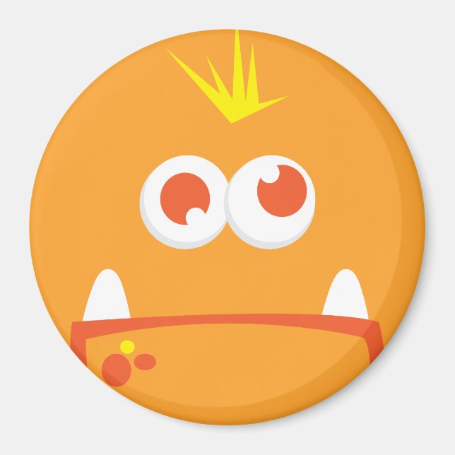 Orange Monster Face Magnet (Front)