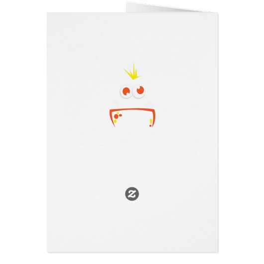 Orange Monster Face Note Card (Back)