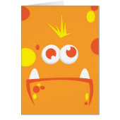 Orange Monster Face Note Card (Front)