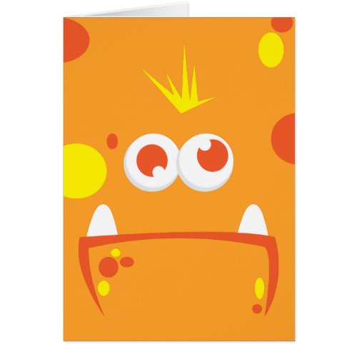 Orange Monster Face Note Card