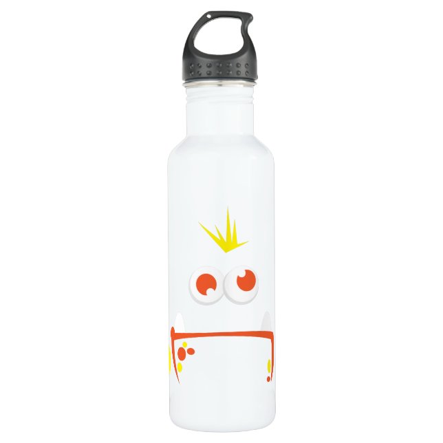 Orange Monster Face Stainless Steel Water Bottle (Front)