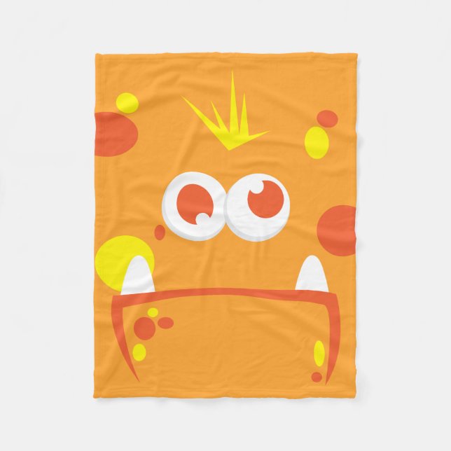 Orange Monster Fleece Blanket (Front)