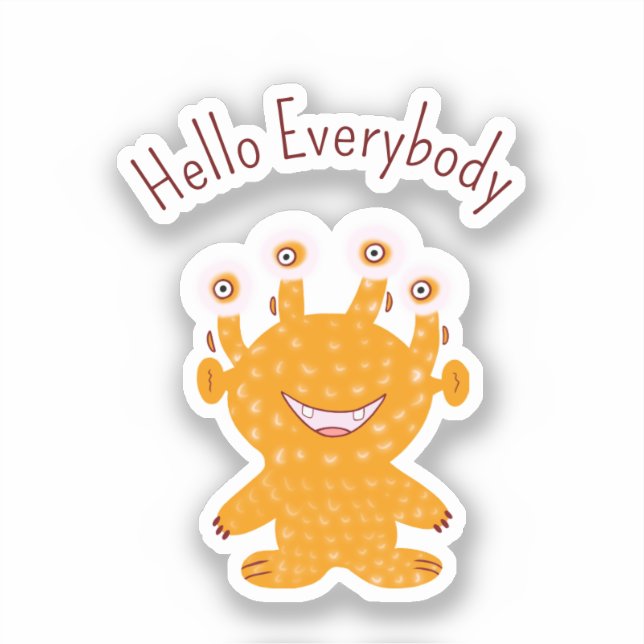Orange monster sticker (Front)
