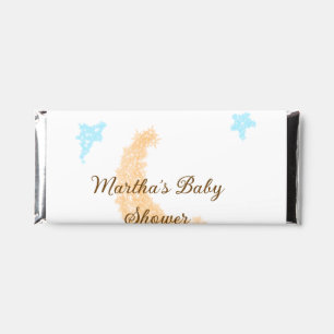 Orange moon blue stars glitter baby shower sparkle hershey bar favors