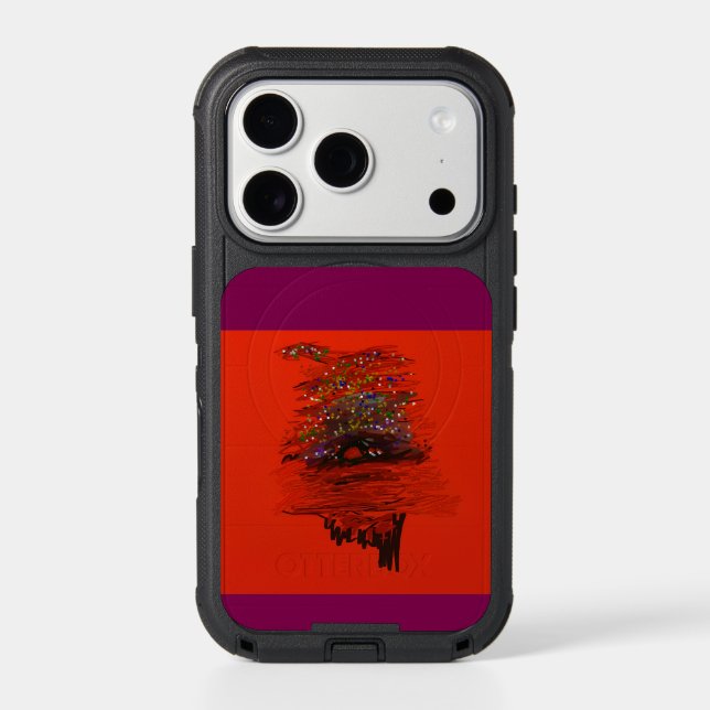 Orange Moon Landscape  Otterbox iPhone Case (Back)