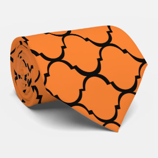 Orange Moroccan Design Neck Tie
