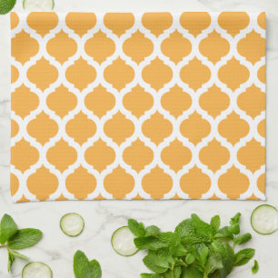 Orange Moroccan Pattern Kitchen Towels