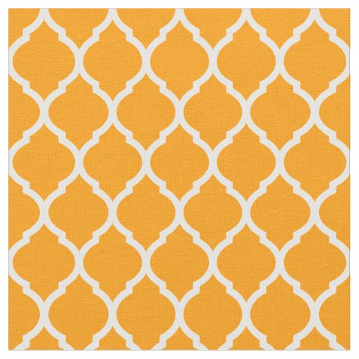 Orange Moroccan Quatrefoil Fabric