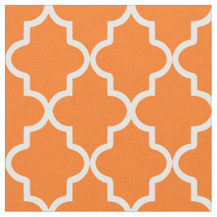 Orange Moroccan Quatrefoil Fabric